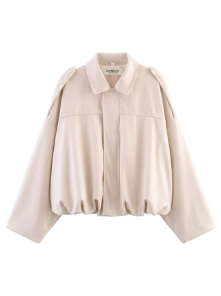 Amara Faux Suede Bomber Jacket | Cream