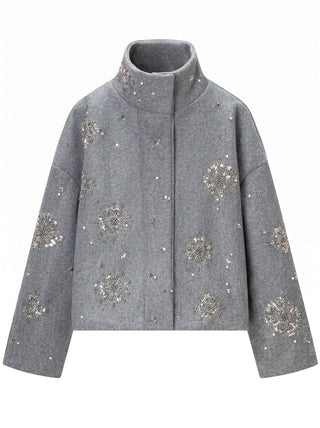The Barcelona Embellished Jacket | Light Grey