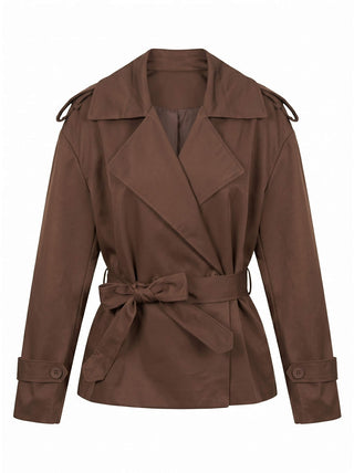 Mariah Cropped Trench | Chocolate