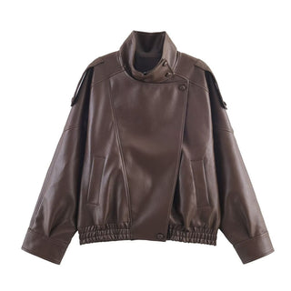 The Maverick Faux Leather Jacket | Chocolate