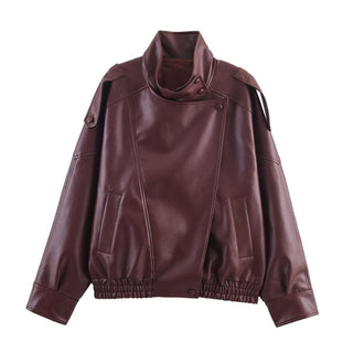 The Maverick Faux Leather Jacket | Wine