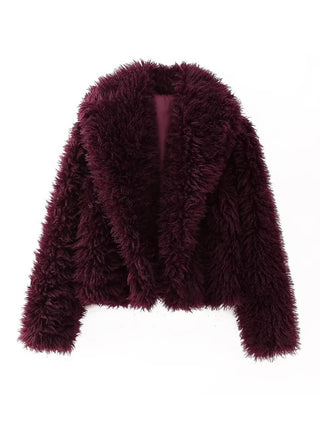Ruby Faux Fur Jacket | Wine
