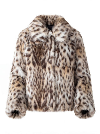 Snow Leopard Faux Jacket | Cream