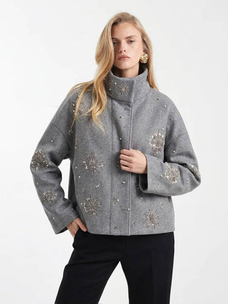 The Barcelona Embellished Jacket | Light Grey