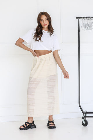 Milly Maxi Lace Skirt | Cream