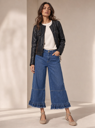 Ruffle Hem Pants | Denim
