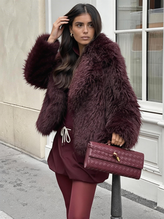Ruby Faux Fur Jacket | Wine