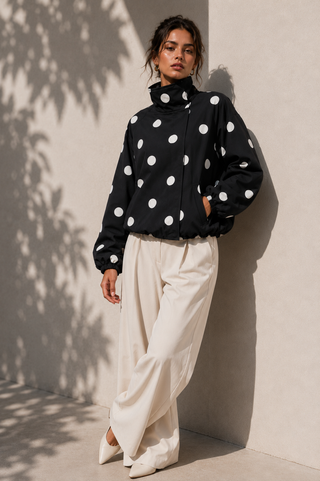 Black Polka Dot Jacket | Black