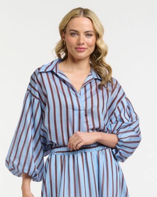 Striped Blouse | Blue Berry