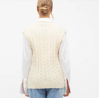 Cable Knit Vest | Cream