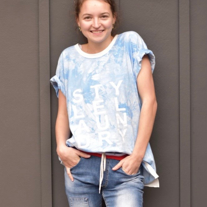 Tie Dye Slouchy Tee | Sky