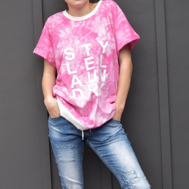 Tie Dye Slouch Tee | Pink